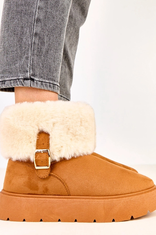 Hnedé snehové topánky s platformou...