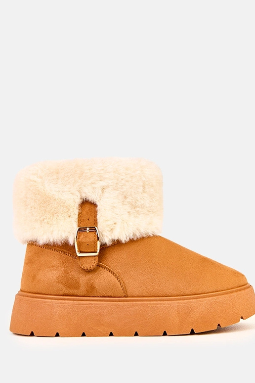 Hnedé snehové topánky s platformou...