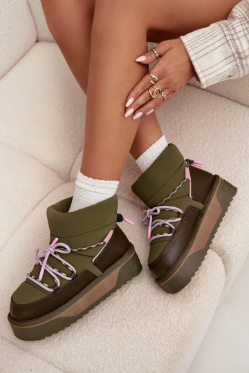 Snehule s platformou D.Franklin DFSH371015 khaki farby