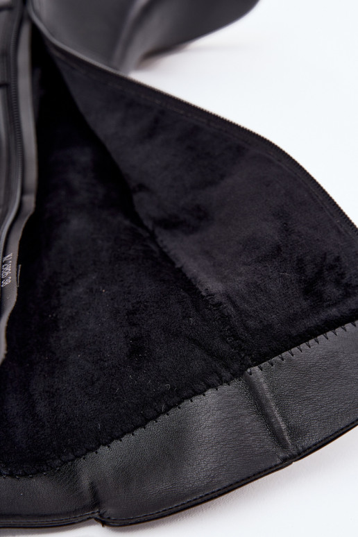 zahriať sa dámske čižmy Zapnuté Klocku s popruhmi Sergio Leone KZ25826 čierna