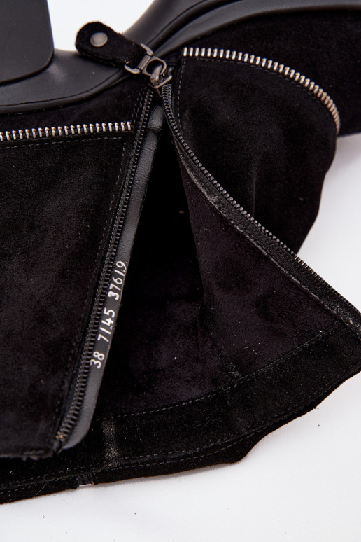 Kožené Dámske čižmyINyIniniętą CholeInką Máciejka 07145-01 čierna