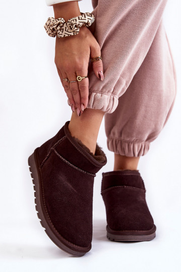 Dámske zo semišu Nízka Snehule Hnedá farba Shelie