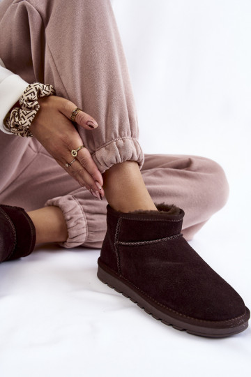 Dámske zo semišu Nízka Snehule Hnedá farba Shelie 2