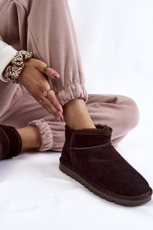 Dámske zo semišu Nízka Snehule Hnedá farba Shelie