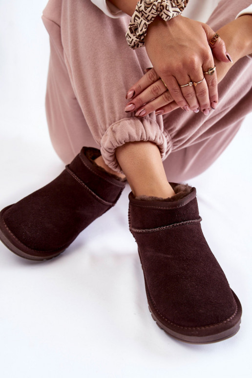 Dámske zo semišu Nízka Snehule Hnedá farba Shelie