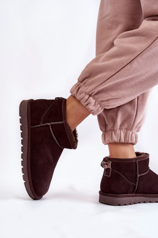 Dámske zo semišu Nízka Snehule Hnedá farba Shelie