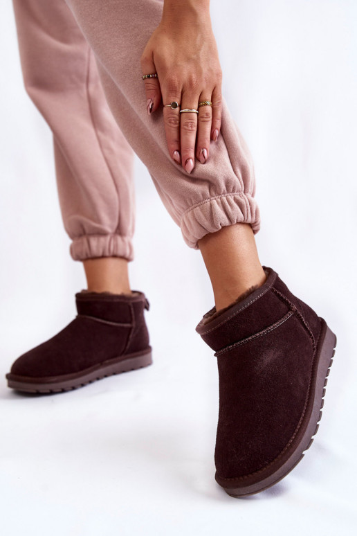 Dámske zo semišu Nízka Snehule Hnedá farba Shelie