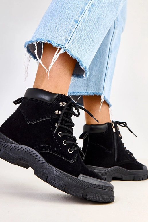 Čierne dámske čižmy z umelého semišu...