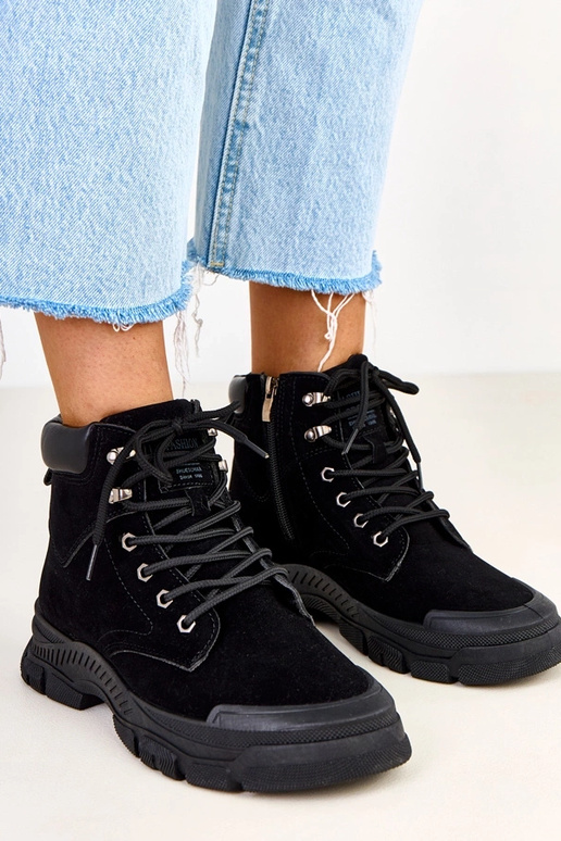 Čierne dámske čižmy z umelého semišu...