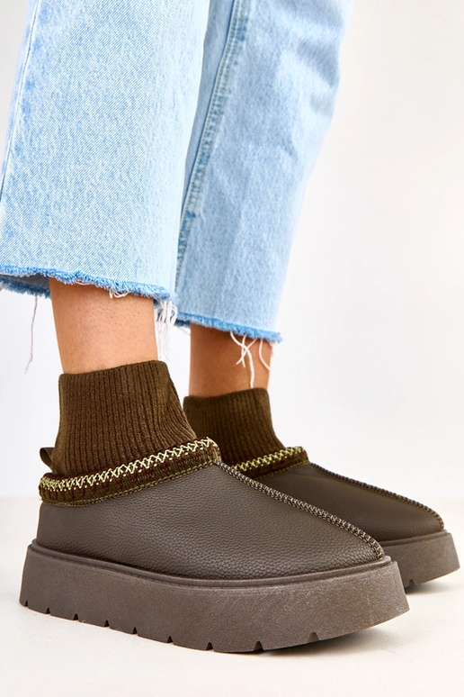 Zelené snehové topánky s tvarovaným...