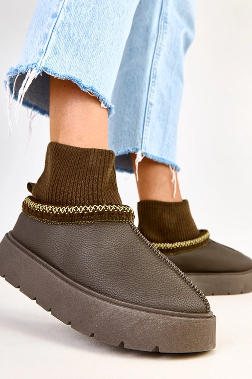 Zelené snehové topánky s tvarovaným...