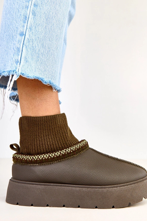 Zelené snehové topánky s tvarovaným...