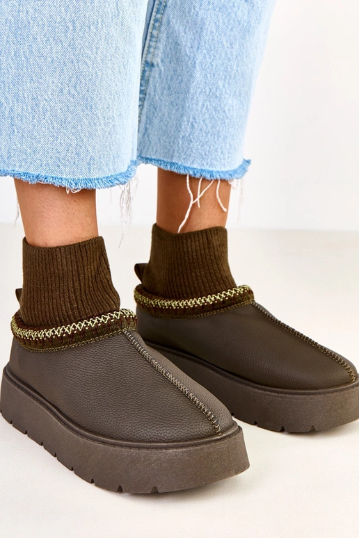 Zelené snehové topánky s tvarovaným...