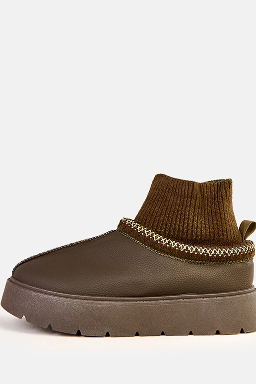 Zelené snehové topánky s tvarovaným...