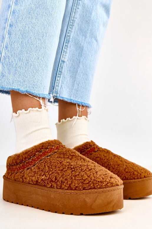 Hnedé nízke snehové topánky na...