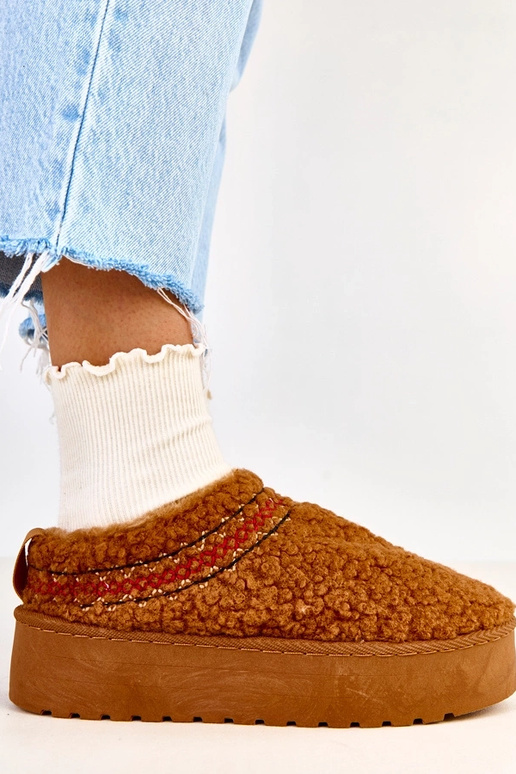 Hnedé nízke snehové topánky na...