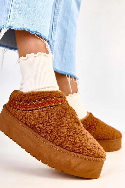 Hnedé nízke snehové topánky na...