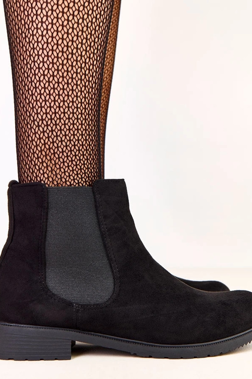 Čierne ploché čižmy s elastickým...