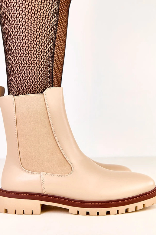 Pieskové ploché čižmy s elastickým...