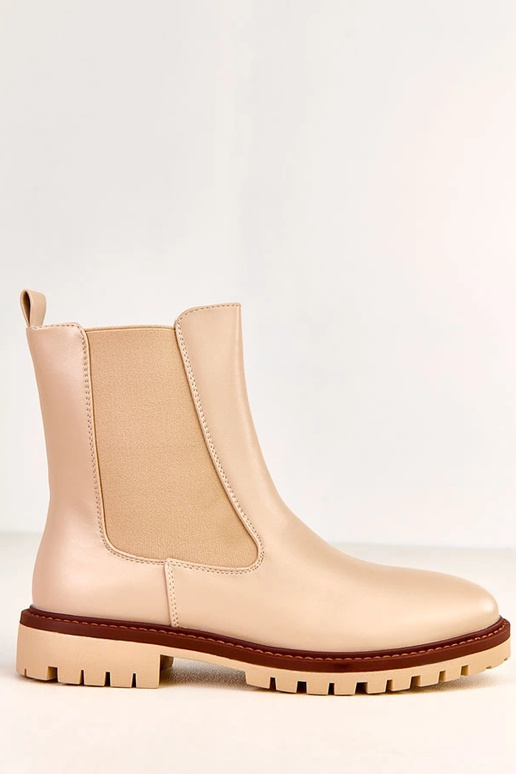 Pieskové ploché čižmy s elastickým...