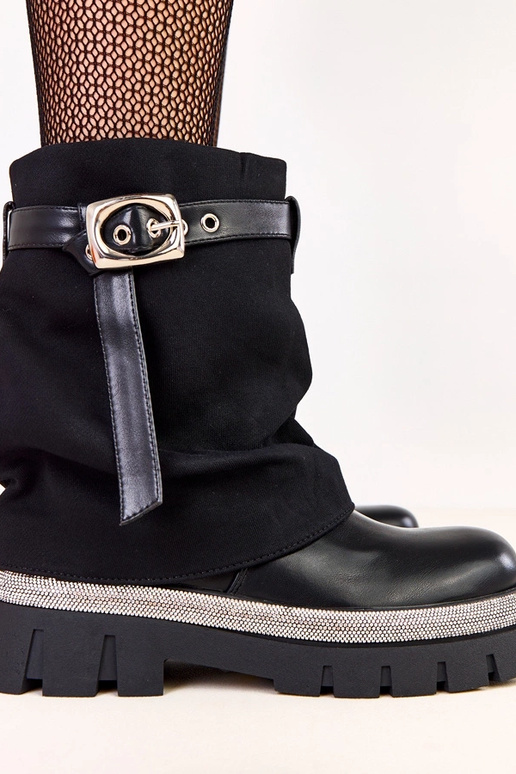 Čierne čižmy s otvoreným zvrškom a...