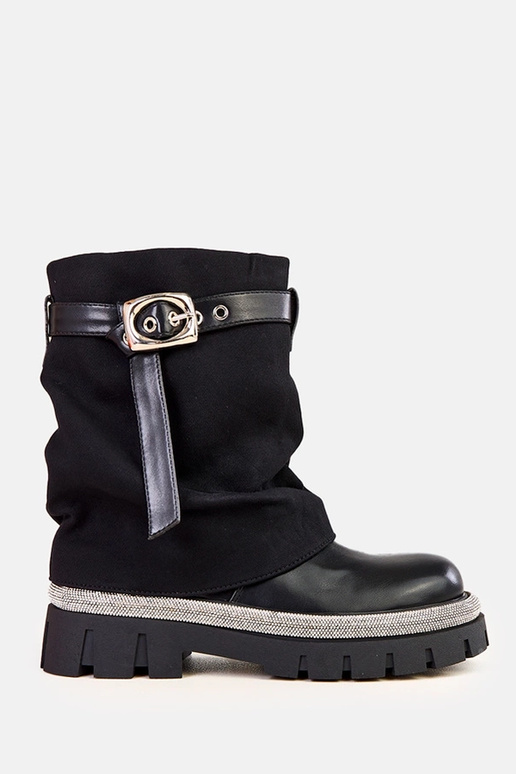 Čierne čižmy s otvoreným zvrškom a...