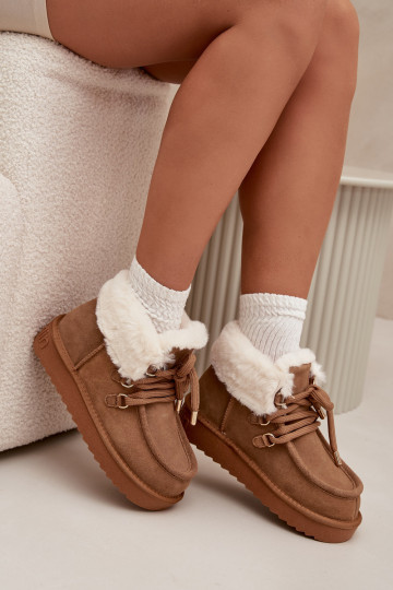 Snehule DámskeZapnutéturalnego zo semišuu D.Franklin DFSH375006 Hnedá farba