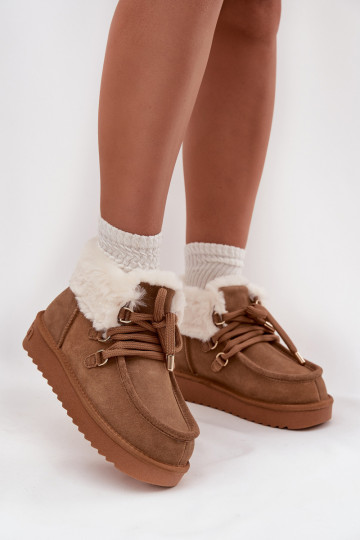 Snehule DámskeZapnutéturalnego zo semišuu D.Franklin DFSH375006 Hnedá farba 2