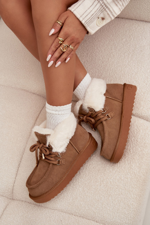 Snehule DámskeZapnutéturalnego zo semišuu D.Franklin DFSH375006 Hnedá farba