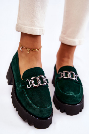 zo semišu topánky s ozdobami Laura Messi 2489 zelená farba 2