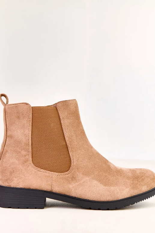 Hnedé ploché čižmy s elastickým...