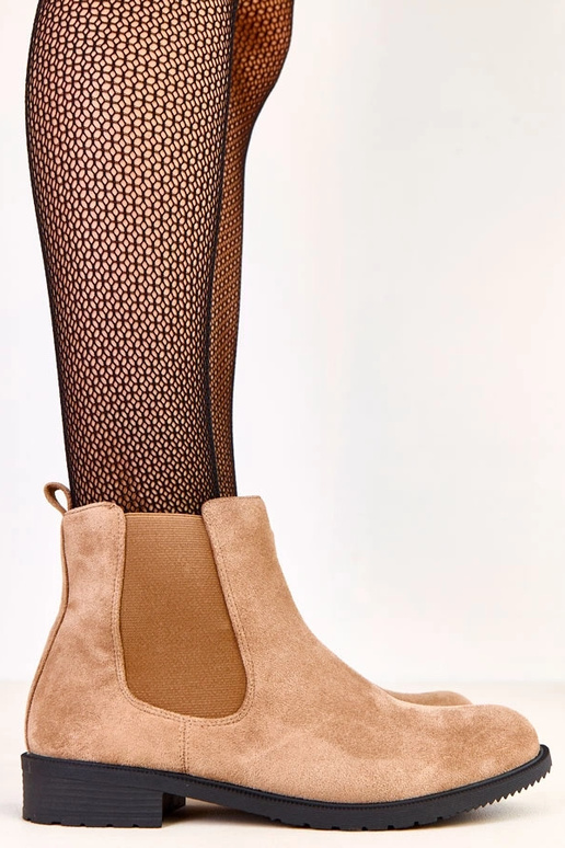 Hnedé ploché čižmy s elastickým...