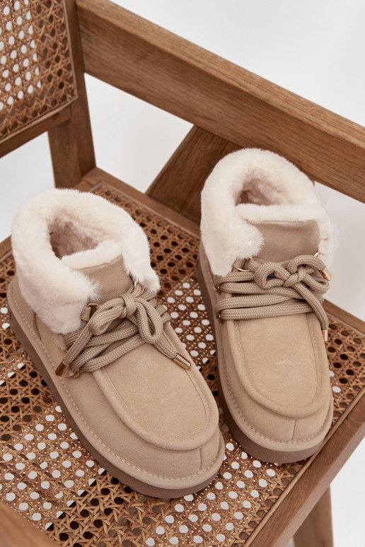 Snehule DámskeZapnutéturalnego zo semišuu D.Franklin DFSH375006 slonovina