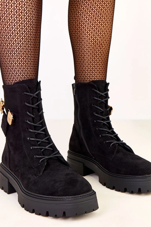 Čierne dámske turistické topánky so...