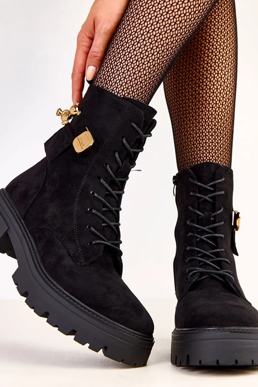 Čierne dámske turistické topánky so...