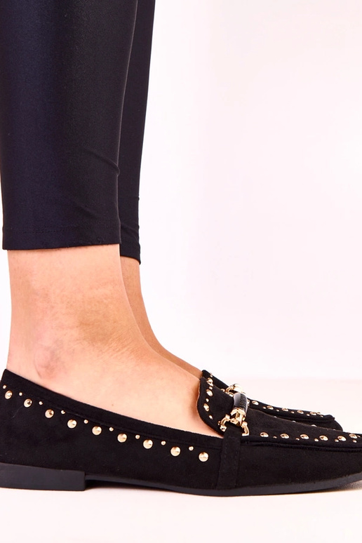 Čierne balerínky z umelej semišovej...