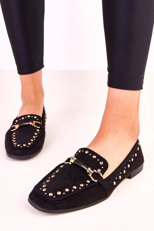 Čierne balerínky z umelej semišovej...