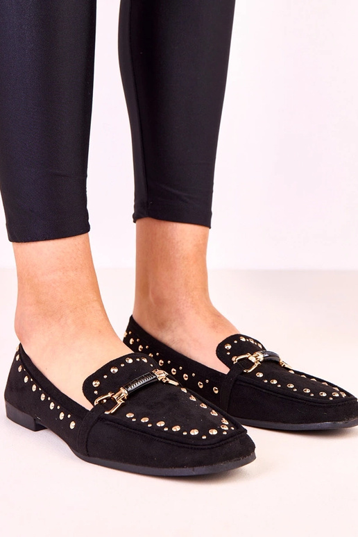 Čierne balerínky z umelej semišovej...