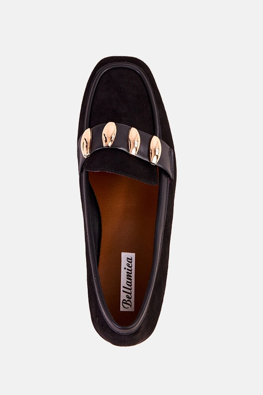 Čierne elegantné balerínky s zlatou...