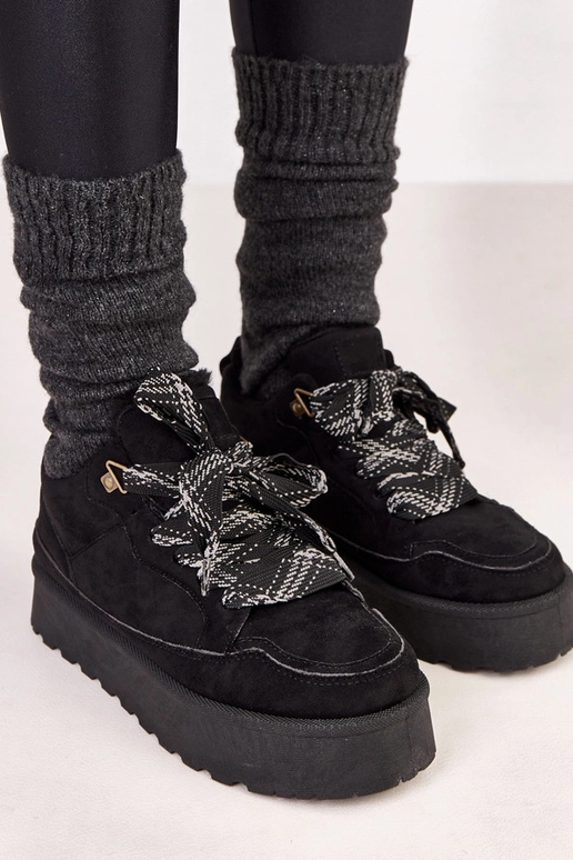 Čierne teplé športové topánky so...