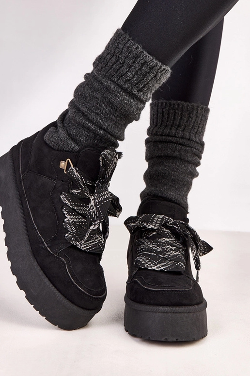 Čierne teplé športové topánky so...