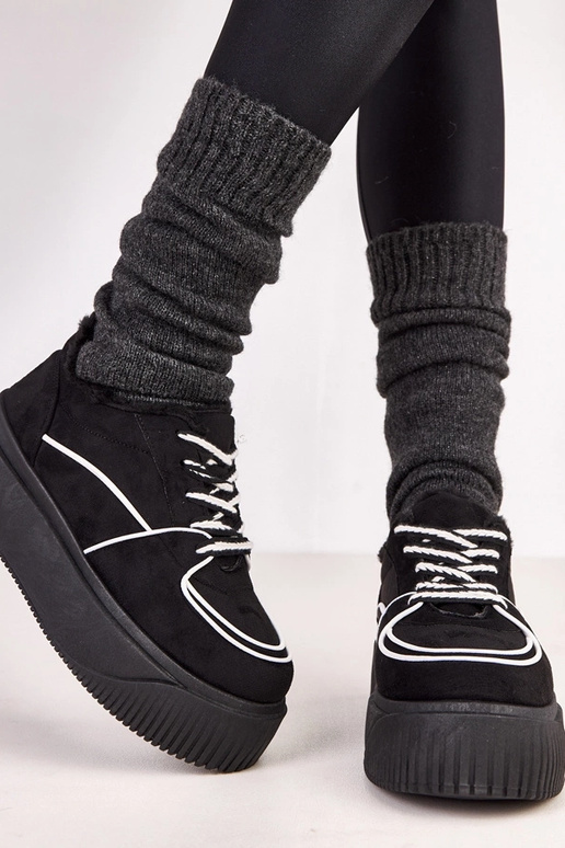 Čierne teplé športové topánky na...