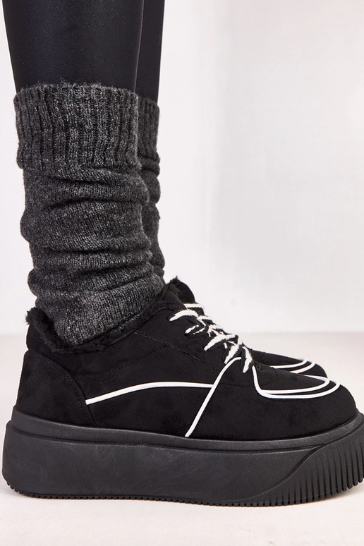 Čierne teplé športové topánky na...