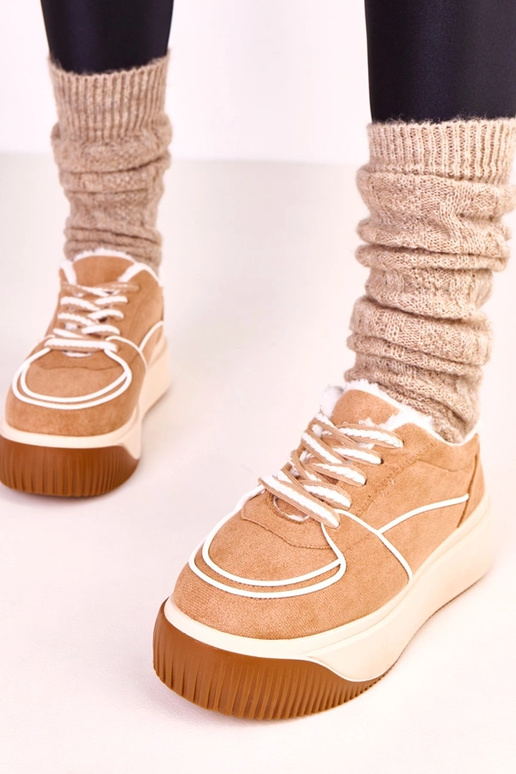 Hnedé teplé športové topánky na...