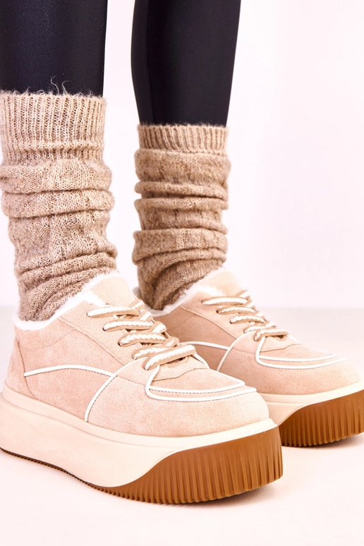 Pieskové teplé športové topánky na...