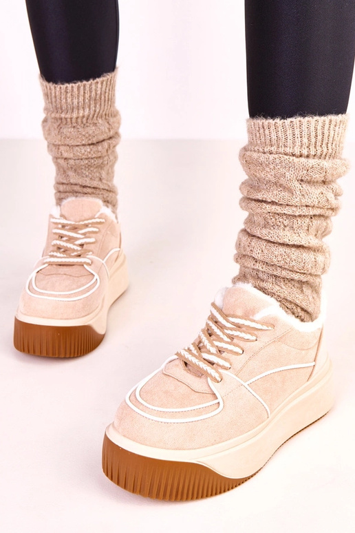 Pieskové teplé športové topánky na...