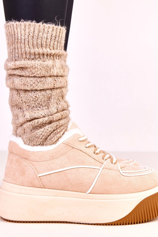 Pieskové teplé športové topánky na...