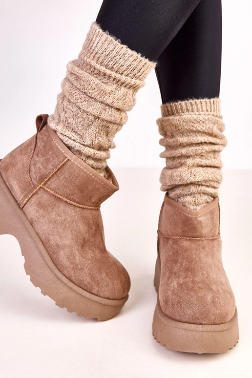 Tmavo pieskové nízke snehové topánky...