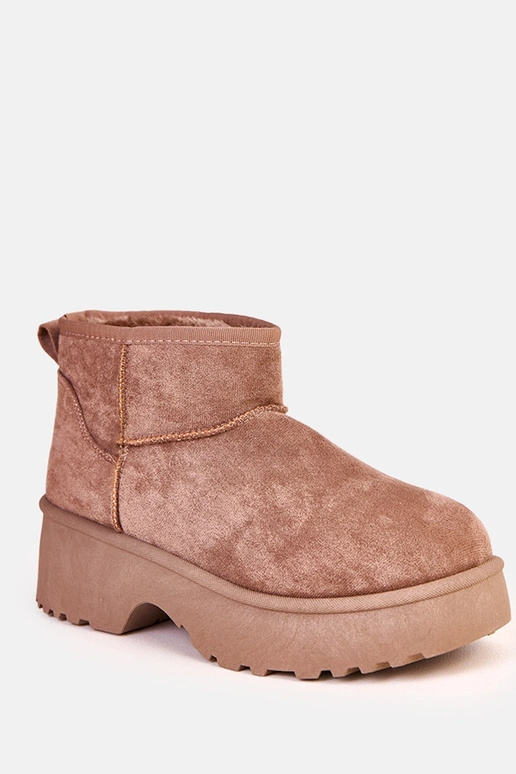 Tmavo pieskové nízke snehové topánky...