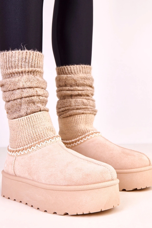 Pieskové nízke snehové topánky s...